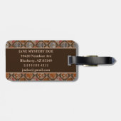 Schattige bos in de herfst bagagelabel (Achterkant horizontaal)