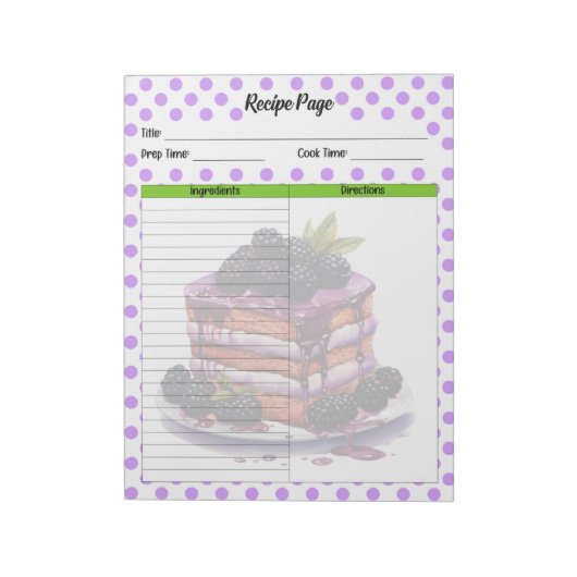 Schattige bosbesrecept notitieblok (Gedraaid)