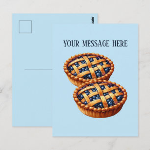 Schattige bosbessentaart voeg bericht toe bedrijfs briefkaart