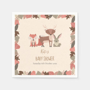 Schattige bosdieren Baby Shower / Sprinkle Servet