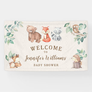 Schattige bosdieren baby shower welkom Banner