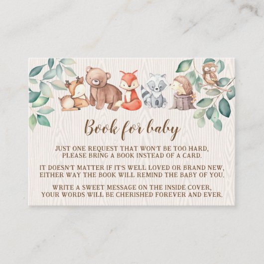 Schattige bosdieren boek voor baby Enclosure Kaart (Voorkant)