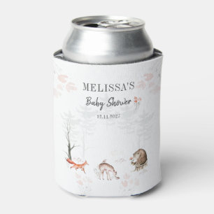 Schattige bosdieren bos babyshower blikjeskoeler