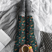 Schattige bosdieren groen kerstbos leggings