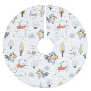 Schattige bosdieren kerstboom rok