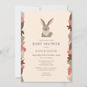 Schattige bosdieren Konijnen koppels baby shower Kaart