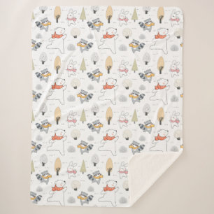 Schattige bosdieren Sherpa Blanket Deken