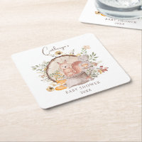 Schattige bosdieren vrienden baby shower