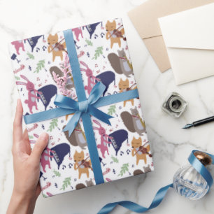 Schattige Bosdierenband Muziekinstrumenten Cadeaupapier