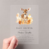 Schattige bosgebied herten Herfst Baby shower Acryl Uitnodigingen (Insitu (Draagbaar))