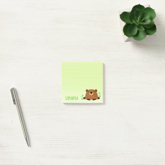 Schattige bosgrond grondhog tekening post-it® notes (Kantoor)