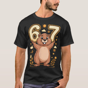 Schattige bosmarmot met 67 grappige Groundhog Day- T-shirt