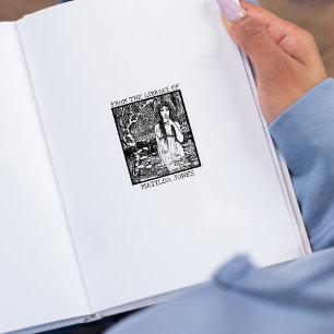 Schattige  bosmeisje uit de bibliotheek van 	rubberstempel