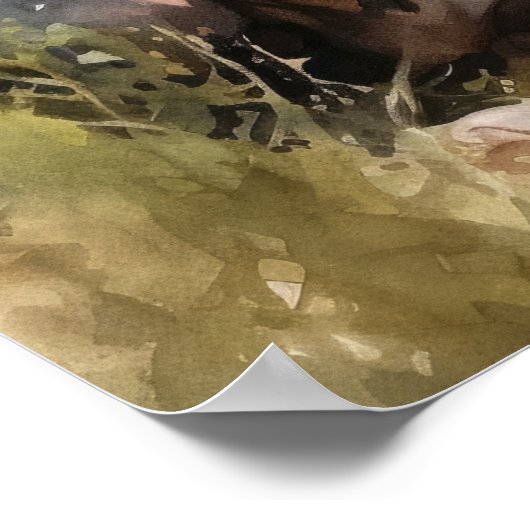 Schattige Boston Terrier Dog Art Print Poster (Hoek)