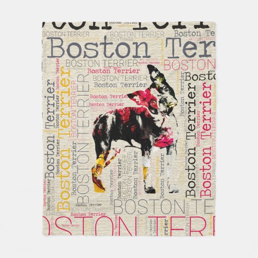 Schattige Boston Terrier Fleece Deken (Voorkant)