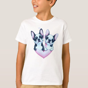 Schattige Boston Terrier honden verliefd op een ha T-shirt