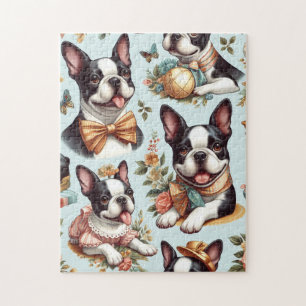 Schattige  Boston Terrier Illustratie Legpuzzel