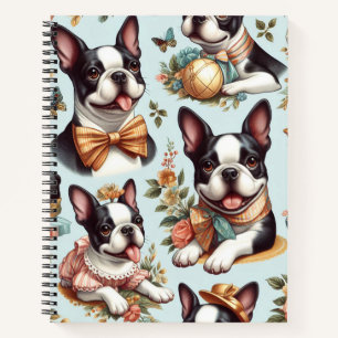 Schattige  Boston Terrier Illustratie Notitieboek