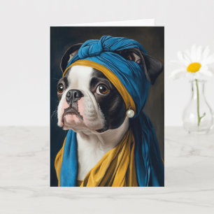 Schattige Boston Terrier Parel Oorbel Alle Gelegen Kaart