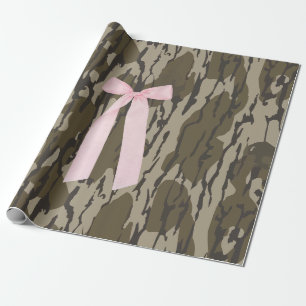 Schattige Bottomland Camo Esthetisch Roze Lint Cadeaupapier