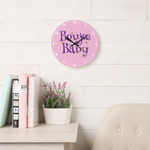 Schattige Boujee Baby Paars & Roze Grote Klok