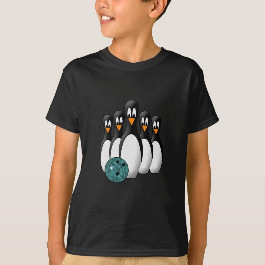 Schattige Bowling Pin Pinguïns T-shirt (Voorkant)