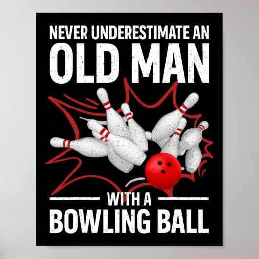 Schattige Bowling Vrouwen Mannen Opa Bowler Team B Poster (Voorkant)