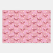 Schattige Bows Roze Kerst Inpakpapier Vel (Voorkant)