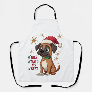 Schattige Boxer hond Honden Kerst Mooie Geprobeerd Schort