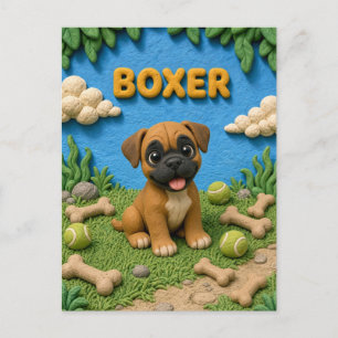 Schattige Boxer Puppy, Baby Hond Briefkaart