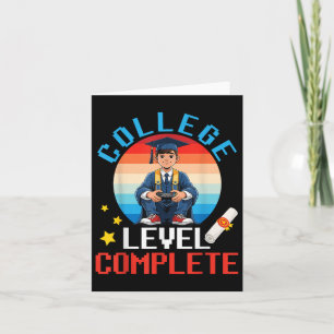 Schattige Boy Afstuderen Gamer College Level S Kaart