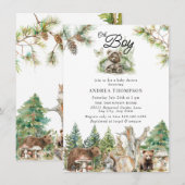 Schattige Boy Baby Shower Uitnodigingen (Voorkant / Achterkant)