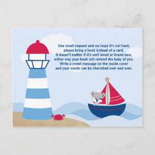 Schattige Boy Elephant Sailor baby shower Boekkaar Uitnodiging Briefkaart