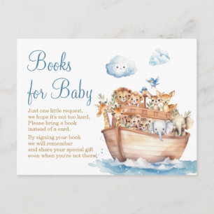 Schattige Boy Noah's Ark Baby shower Boeken voor B Briefkaart