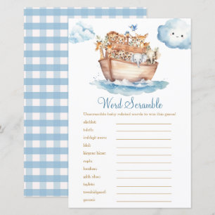 Schattige Boy Noah's Ark Baby shower Word Scramble