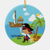 Schattige Boy Pirate Kerst Ornament (Voorkant)
