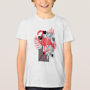 Schattige Boy T-shirt Rood Flamingo Print