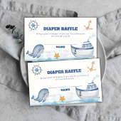 Schattige Boy Whale Sailboat Luier Raffle Baby sho Informatiekaartje
