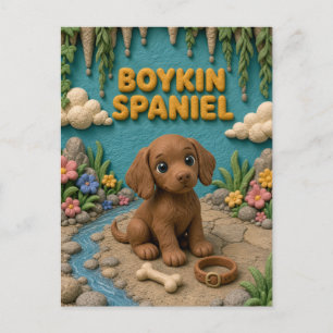 Schattige Boykin Spaniel Puppy, Baby Hond Briefkaart