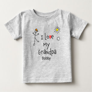 Schattige Boys Ik hou van mijn opa Baby T-shirt