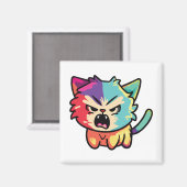 Schattige boze kat die sist. magneet (Voorkant / Achterkant)