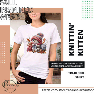 Schattige Breiende Kittens Tri-Blend Shirt