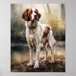 Schattige Bretagne Dog Art Print Poster