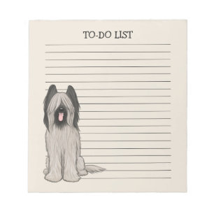 Schattige Briard gevoerd papier met aangepaste tek Notitieblok