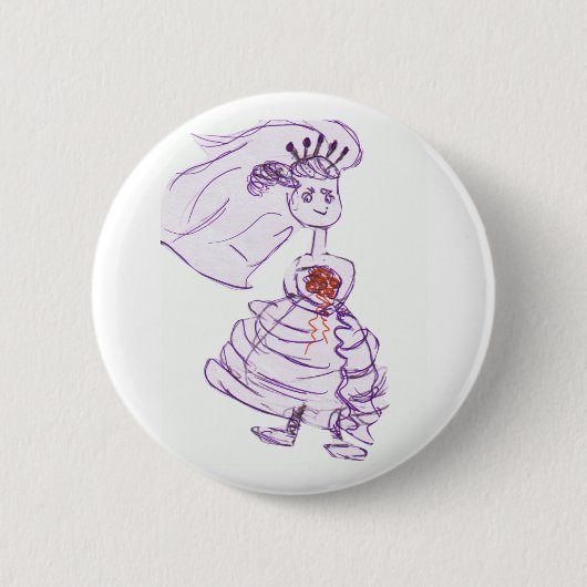 Schattige bride ronde button 5,7 cm (Voorkant)