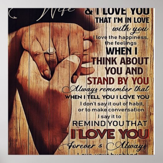 Schattige brief aan vrouw, liefdevol cadeau, poster (Voorkant)