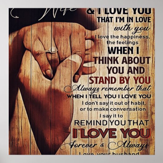 Schattige brief aan vrouw, liefdevol cadeau, poster (Voorkant)