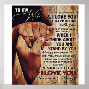 Schattige brief aan vrouw, liefdevol cadeau, poster