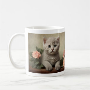  Schattige Brits Korthaar Kitten Portrait Koffiemok