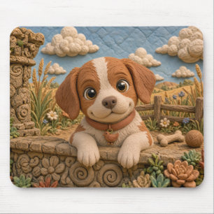 Schattige Brittany Spaniel Puppy, Baby Hond Muismat